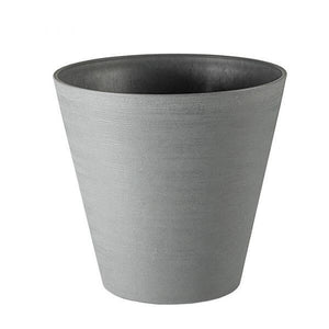 Vaso per rinvaso grigio con bordo arrotondato