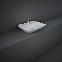 Lavabo rettangolare da appoggio 55x42cm, bianco