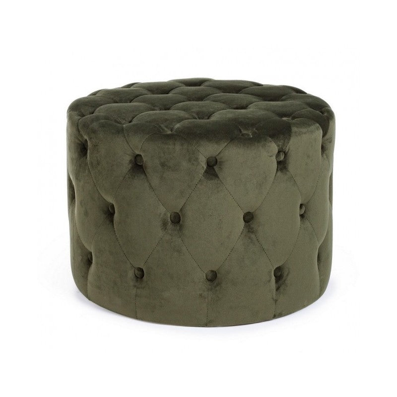 Pouf vintage verde velluto cm 60 x 42 h