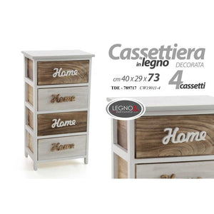 Cassettiera home bicolore cucina soggiorno cm 40x 29 x 73 h