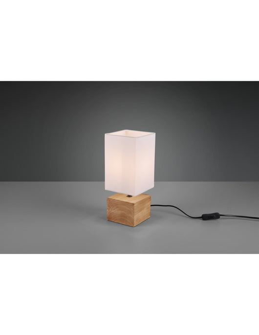 Lampada Tavolo Woody Base Quadrata Legno 1xE14 Trio Lighting