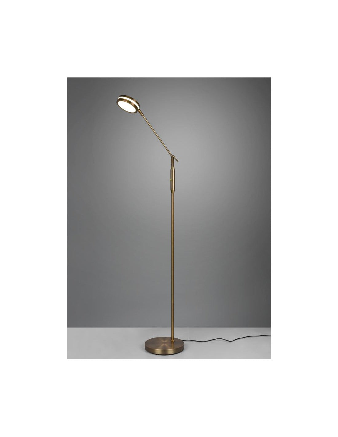 Piantana Touch Led Disco Orientabile Franklin Ottone Invecchiato Trio Lighting