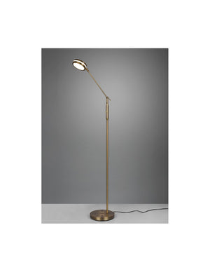 Piantana Touch Led Disco Orientabile Franklin Ottone Invecchiato Trio Lighting