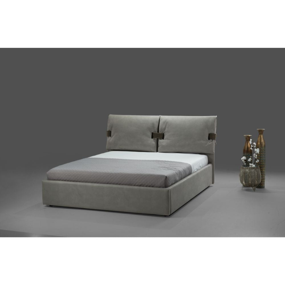 Letto matrimoniale contenitore Grenoble ecopelle grigio