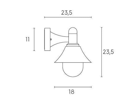 Applique Piccola In Basso E27  linea soda  nero