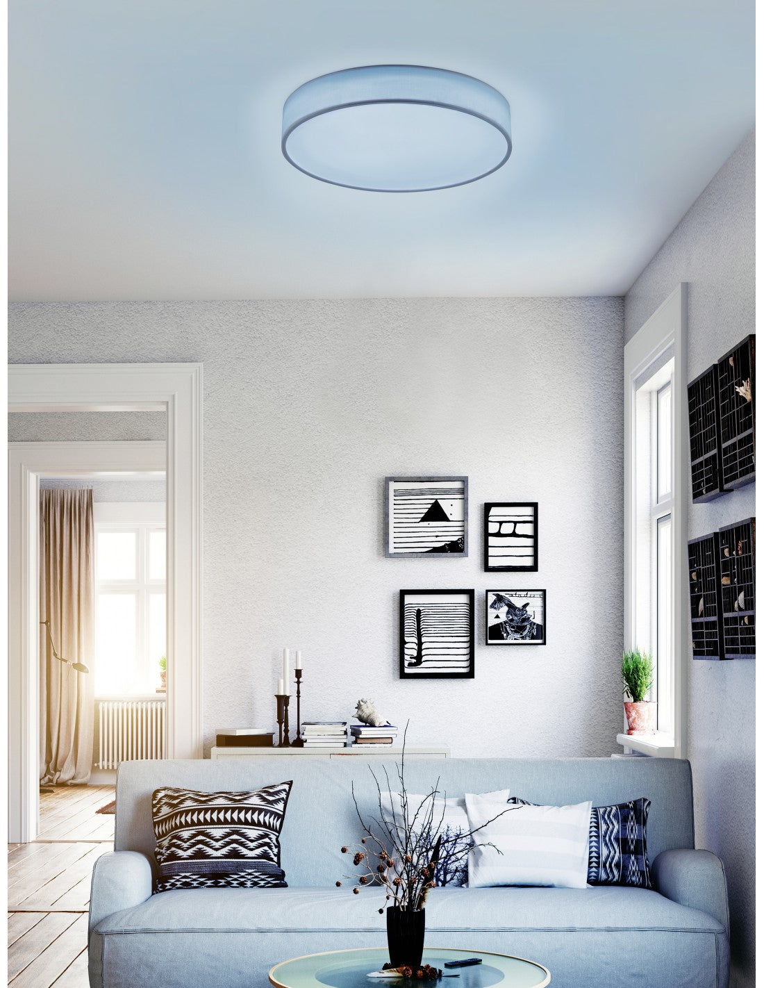 Plafoniera Soffitto Moderna Wiz Led RGB Dimmer Diamo Ø75 cm Trio Lighting