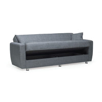 Divano letto Tre posti con Contenitore ROTTERDAM in tessuto Grigio 228x90x h89 cm