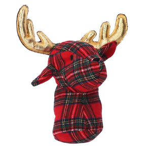 Red reindeer fabric doorstop cm25x21h34