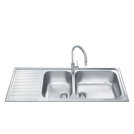 Lavello inox 116x50 cm gocciolatoio sinistro