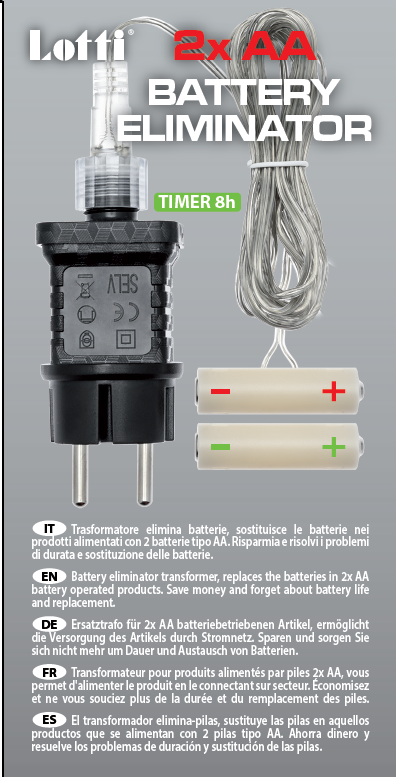 Trasformatore opzionale 2xAA con timer