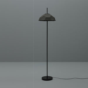 Lampada da terra paralume in cartone riciclato nero D3D3160h cm