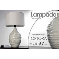 Lampada da tavolo tortora lume ceramica  cm 39 x 39 x 67 h