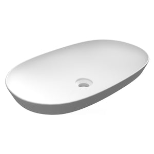 Lavabo incasso ovale allungato senza foro 60x36 cm, bianco