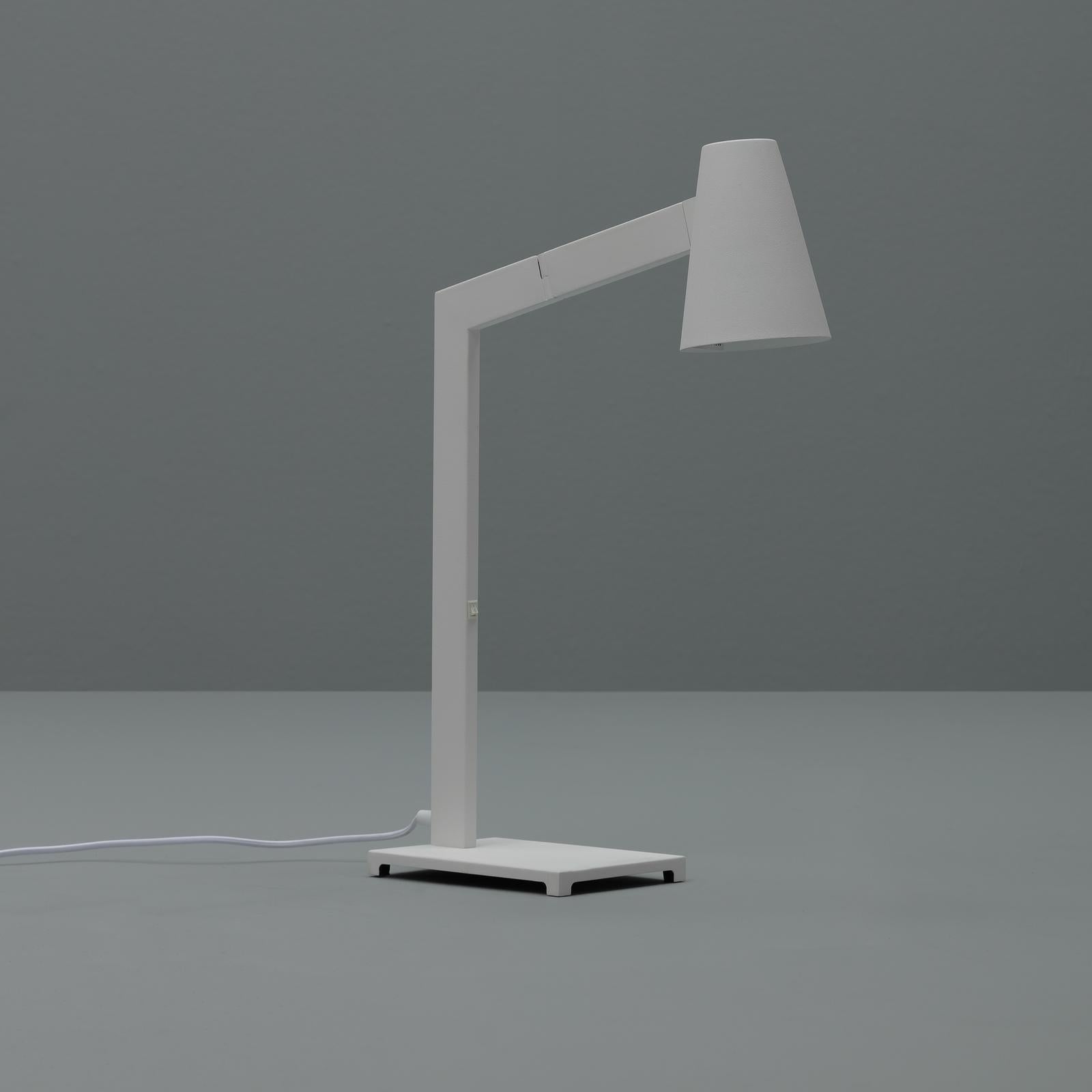 Lampada da tavolo con paralume in metallo bianco 415x60,5h cm