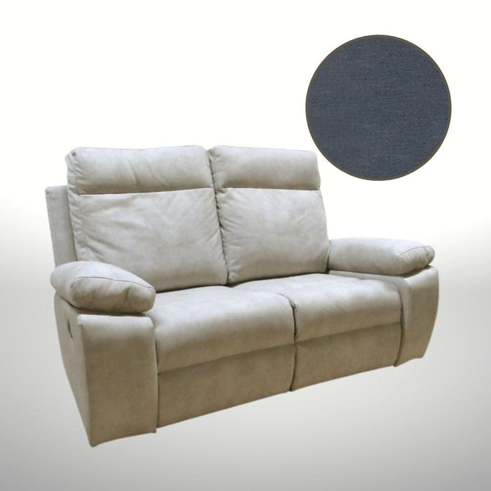 Divano Milano 2 posti 2 recliner manuali grigio