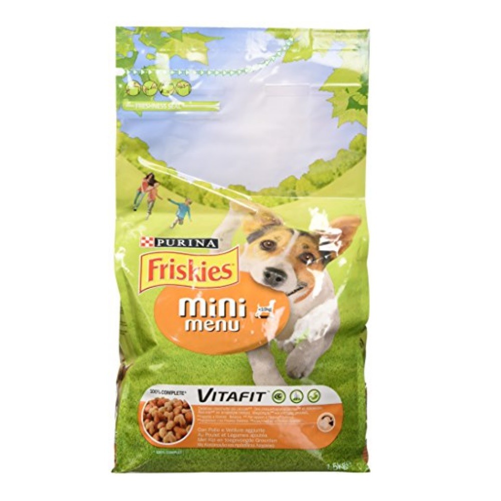 Friskies Mini Menu pollo crocchette cani Puirna 1,5 chilogrammi