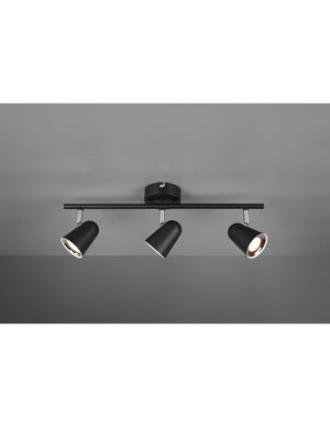 Faretto Toulouse Nero 3 Spot Led L48 cm Trio Lighting