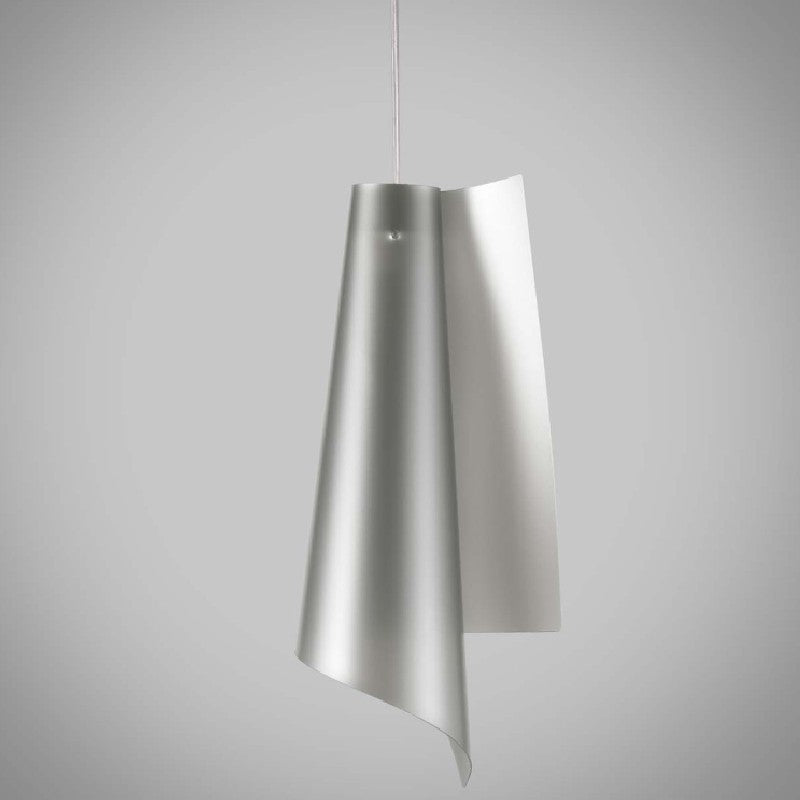 Lampadario a sospensione in Polilux VELA Argento diametro 19 x h49 cm