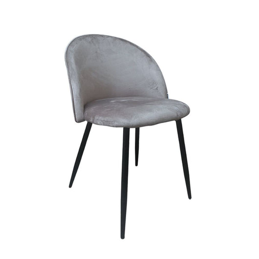 Sedia in Tessuto Grigio con Gambe in Metallo Nero  78x47x57 cm