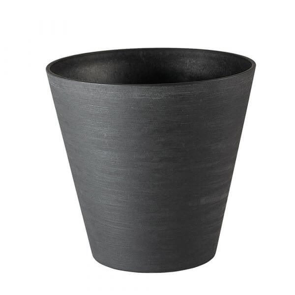 Vaso per rinvaso nero con bordo arrotondato