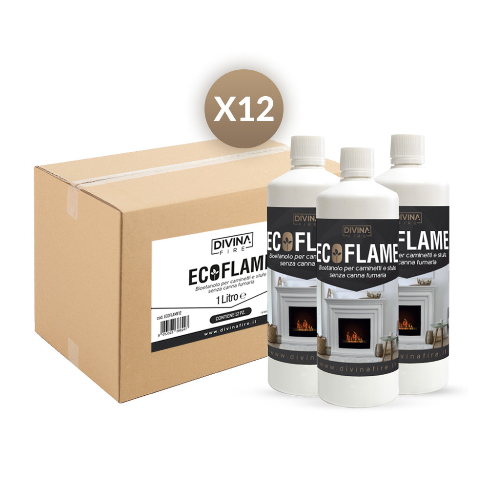 Bioetanolo Ecoflame - Combustibile Ecologico per Stufe e Camini senza Fumo - 1 Litro