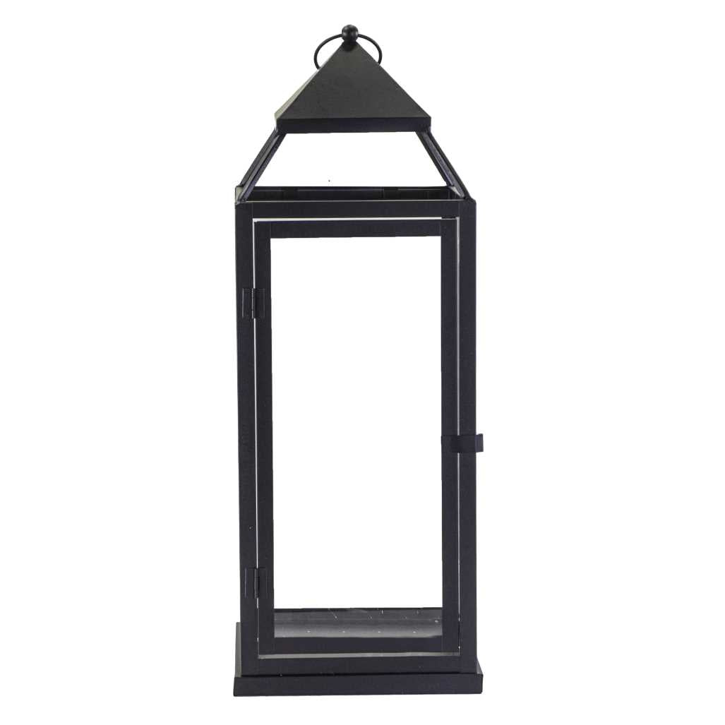 Lanterna metallo 1-3 nero quadro cm26,5x26,5h75