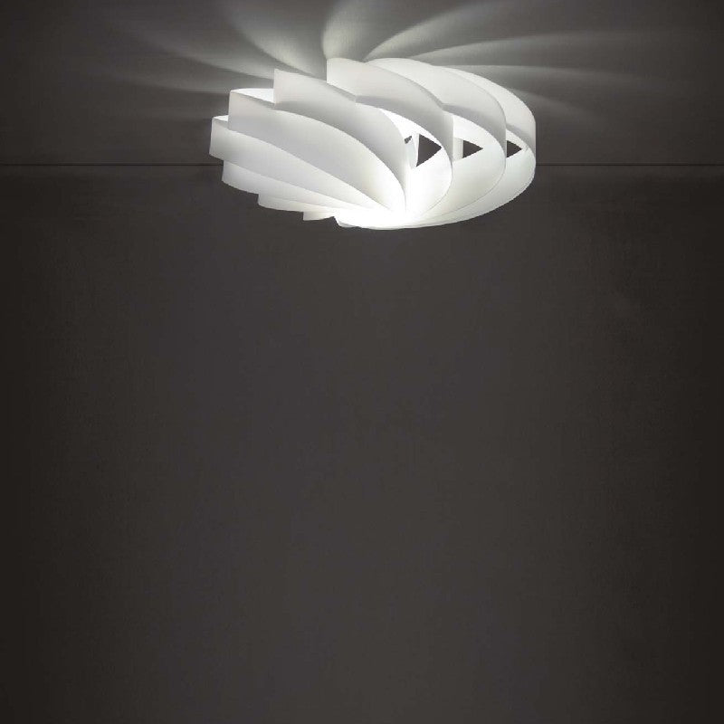 Plafoniera cinque luci FLAT Bianco diametro 100x h50cm