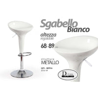 Sgabello bar bianco metallo regolabile cm 68 - 89