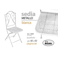 Sedia da giardino bianca pieghevole  cm 40 x 93 h