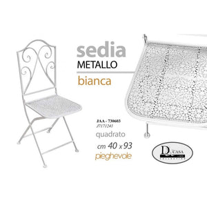 Sedia da giardino bianca pieghevole  cm 40 x 93 h