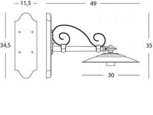 Applique Corta E27  linea antique  grafite