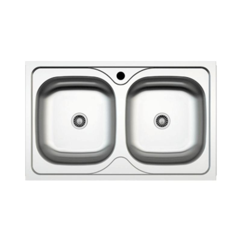 Lavello incasso cucina MP862V acciaio 86x50 cm due vasche EFFEZ