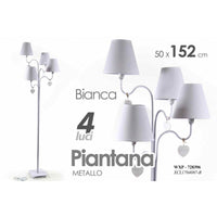 Lampada moderna piantana 4 luci bianca cm 152 stile shabby