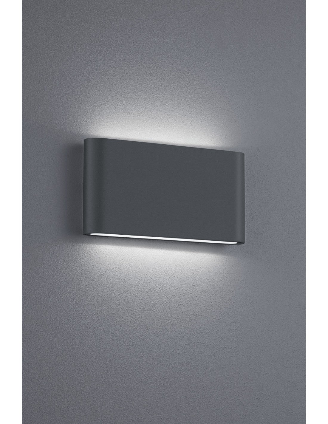 Applique Rettangolare Thames II Led Doppia Emissione IP54 Antracite L17 cm Trio Lighting