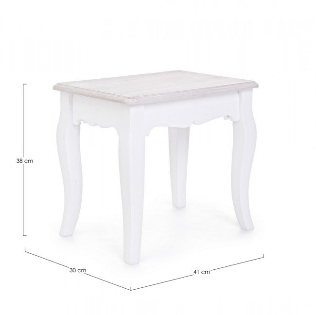 Comodino shabby in MDF Bianco CHARLENE 41x30x h38 cm