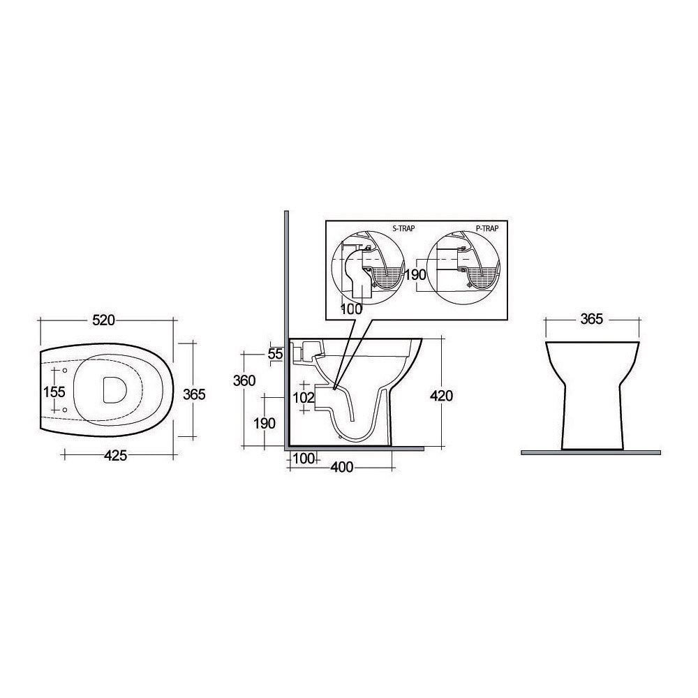 Vaso Filo Muro Rimless Morning