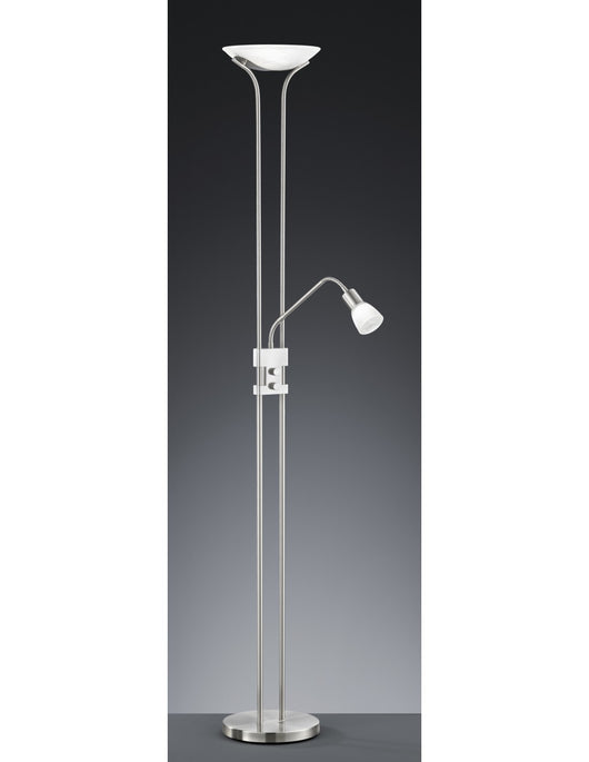 Piantana Led Con Luce Spot da Lettura Dimmerabile Santo II Nichel Trio Lighting