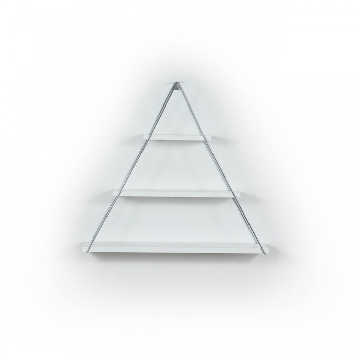 Libreria muro triangolare bacheca piramide bianca cm cm 74 x 13 x 61h EFFEZ