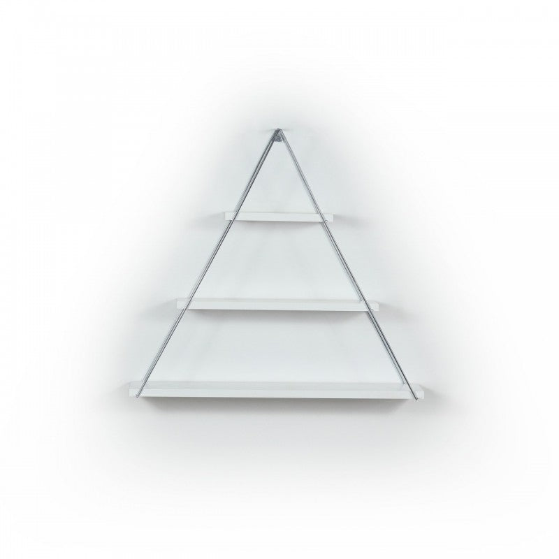 Libreria muro triangolare bacheca piramide bianca cm cm 74 x 13 x 61h EFFEZ