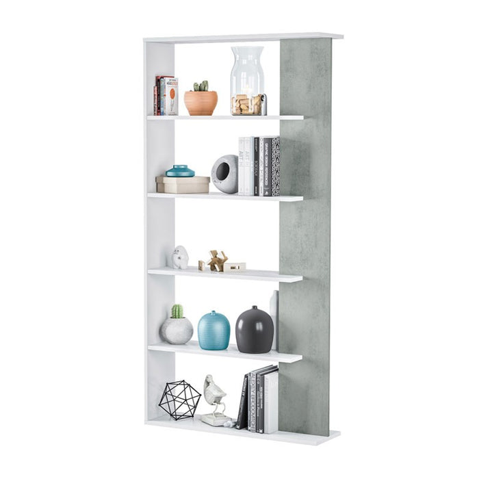 Libreria design aperta bianco cemento cm 90 x 25 x 180 h