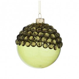 Sfera natalizia in vetro Verde JEWEL 8 cm pallina natale