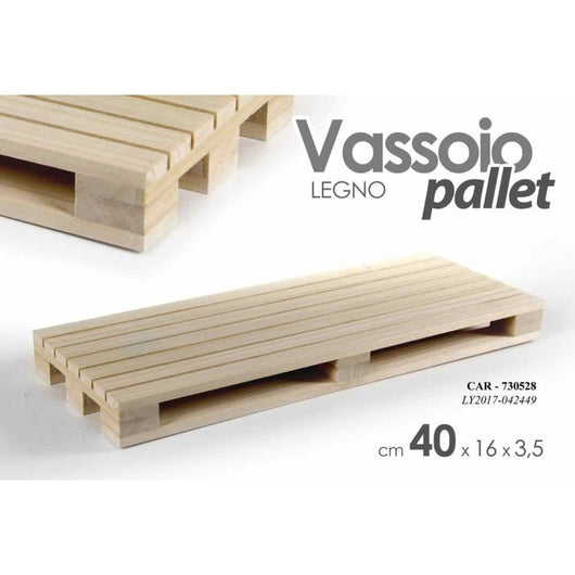 Vassoio in legno mini pallet 40 x 16 x 3.5 h