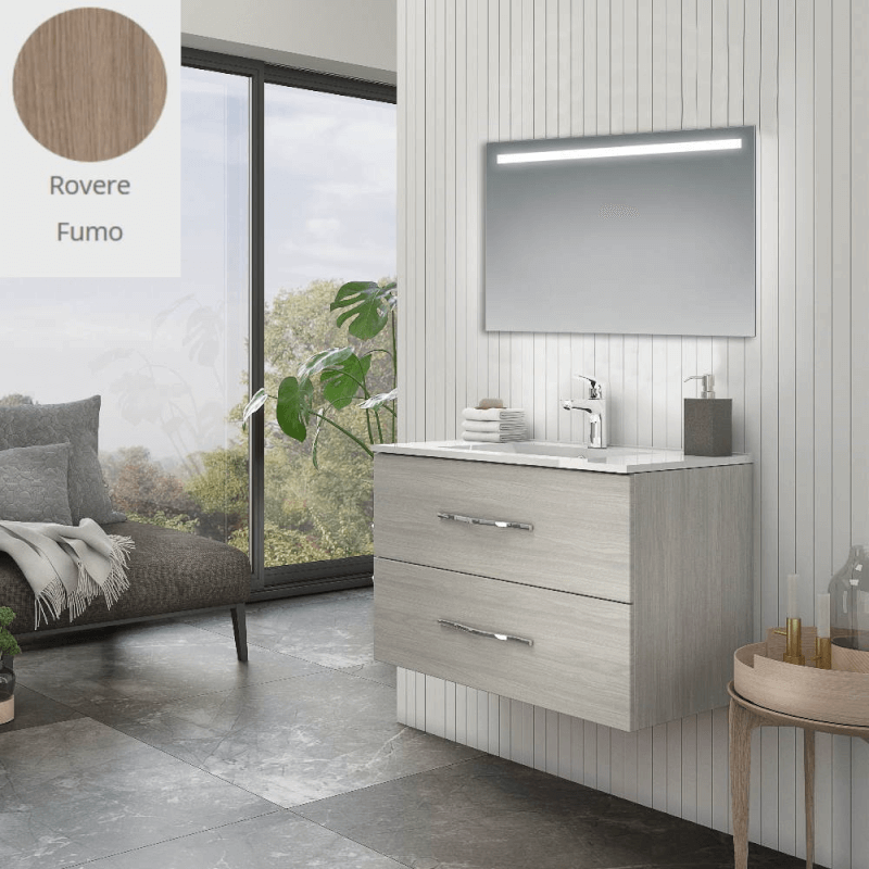 Mobile bagno sospeso Bracciano rovere fumo 81,5x46,5x53 H