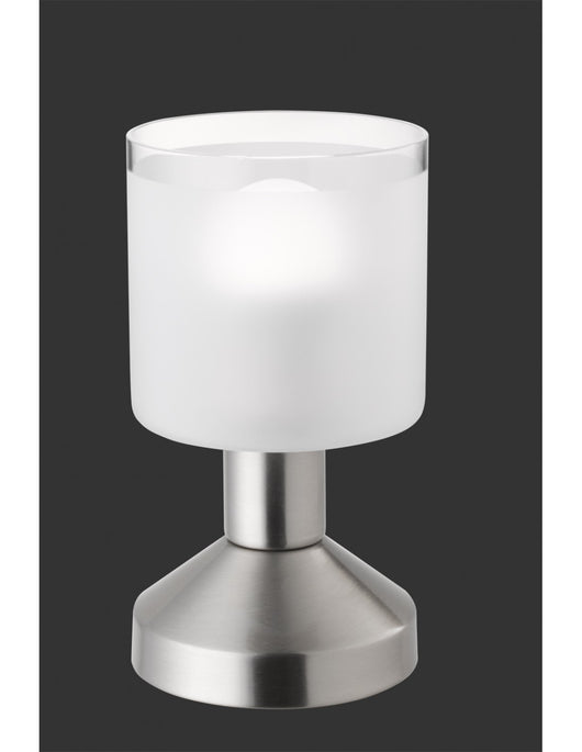 Lampada Da Tavolo Gral Nichel Led Touch Vetro Satinato Ø9 cm Trio Lighting