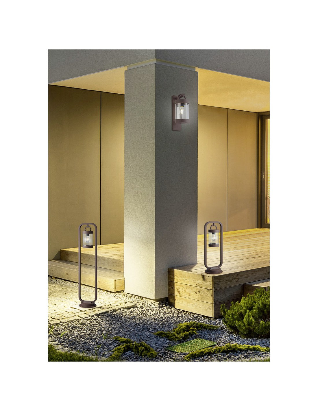 Applique Sambesi Ruggine Con Sensore Crepuscolare IP44 Trio Lighting