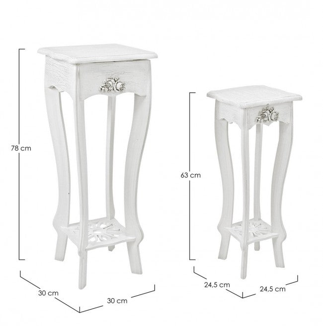 Set 2 porta lampada classico bianco