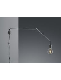 Applique Braccio Flessibile Line Nero Portalampada E27 Trio Lighting