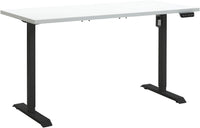 Scrivania Regolabile in Altezza Standing Desk Con 4 Altezze Display Integrato (150x69 cm) Bianco Laccato e Nero