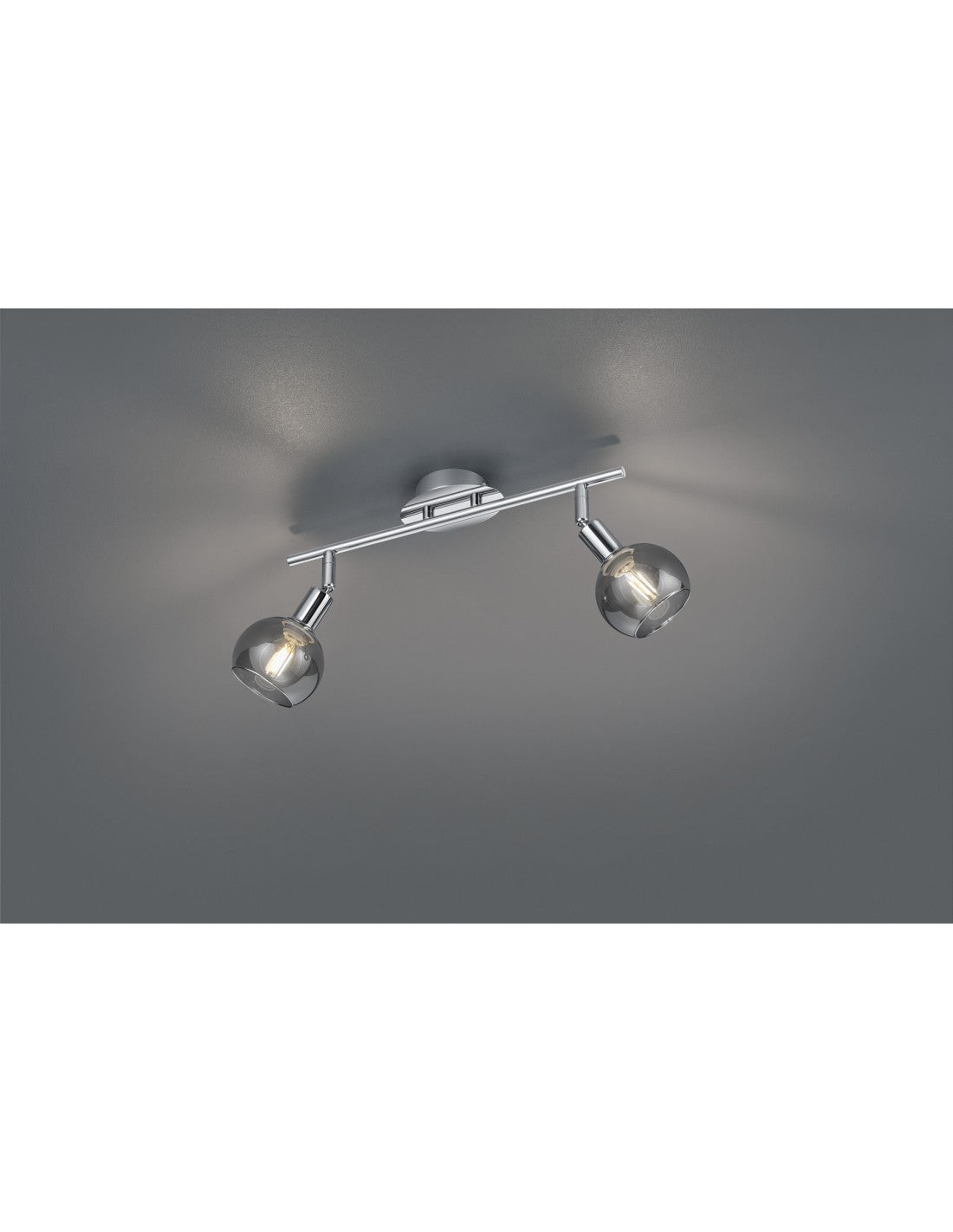 Faretto Spot Da Soffitto Cromo 2 Vetri Fumé Trio Lighting