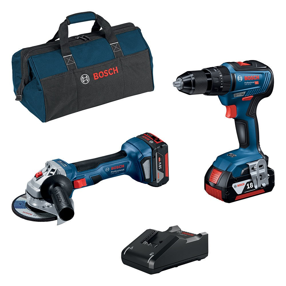 Bosch-B Superkit 18V Trapano Smerigliatrice più 2 Batterie